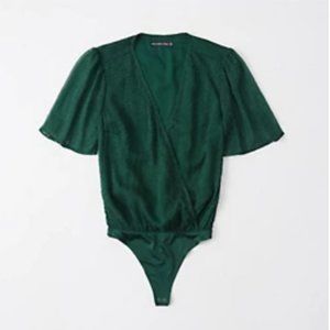 Abercrombie & Fitch Short-Sleeve Wrap Bodysuit